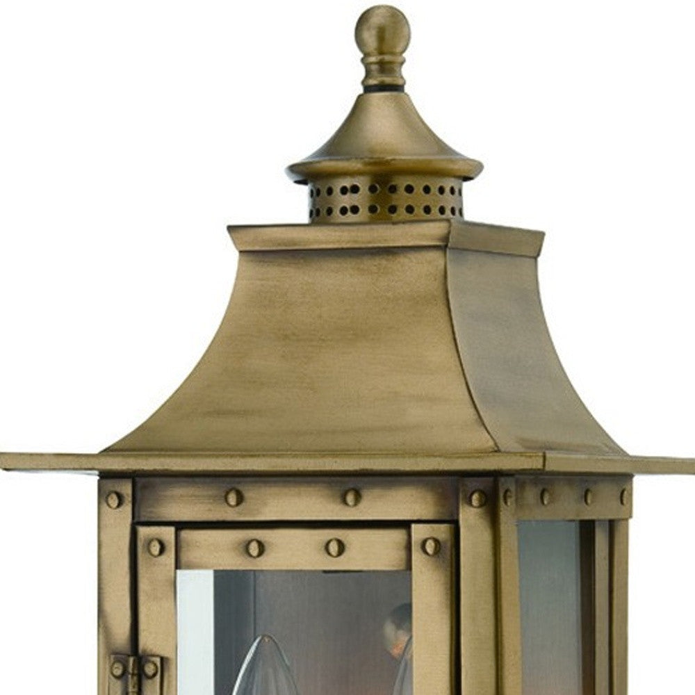 HomeRoots St. Charles 2-Light Wall Light in Aged Brass Finish