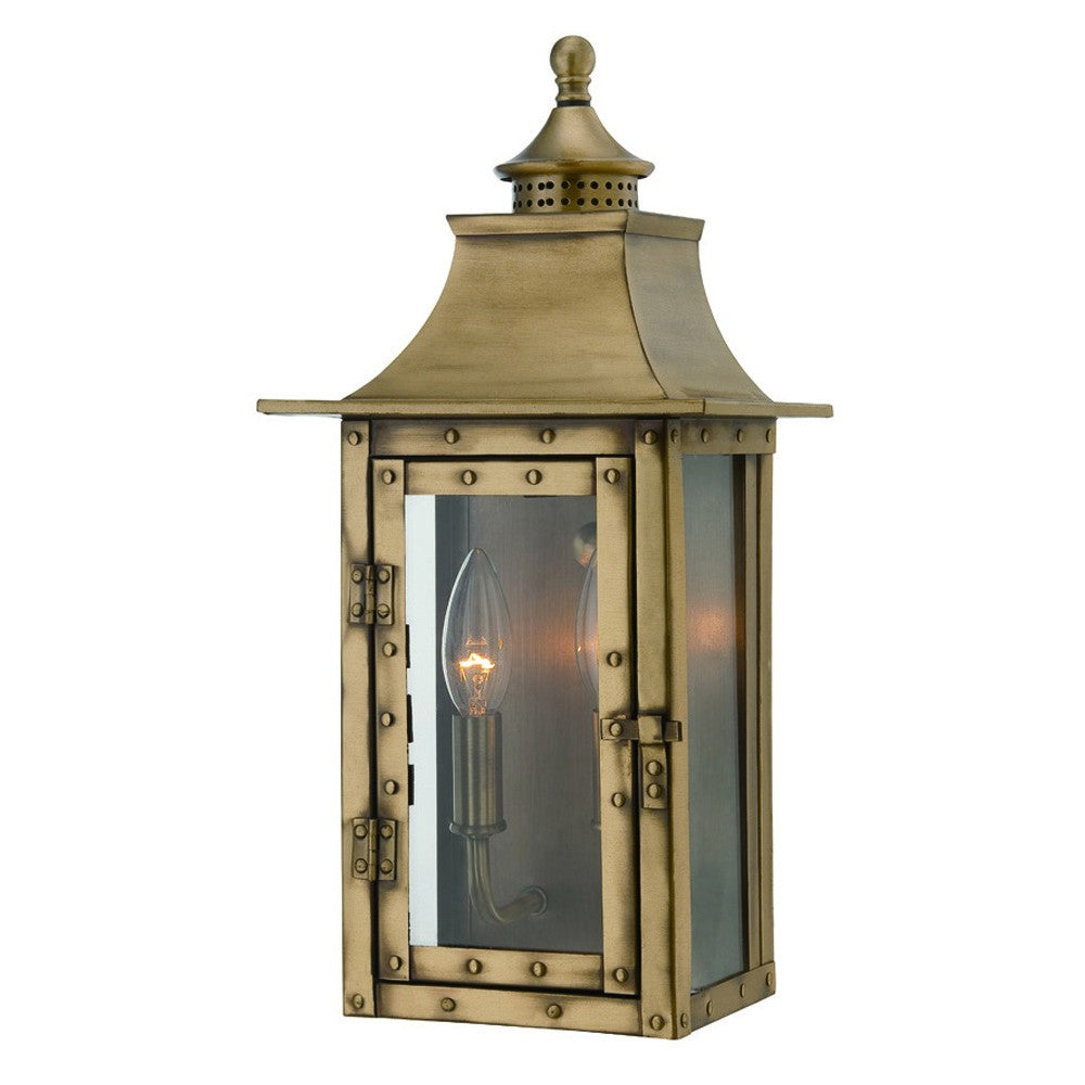 HomeRoots St. Charles 2-Light Wall Light in Aged Brass Finish