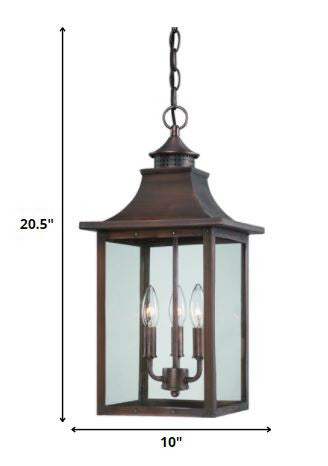 HomeRoots St. Charles 3-Light Acopper Patina Hanging Light