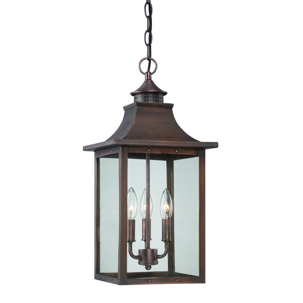 HomeRoots St. Charles 3-Light Acopper Patina Hanging Light
