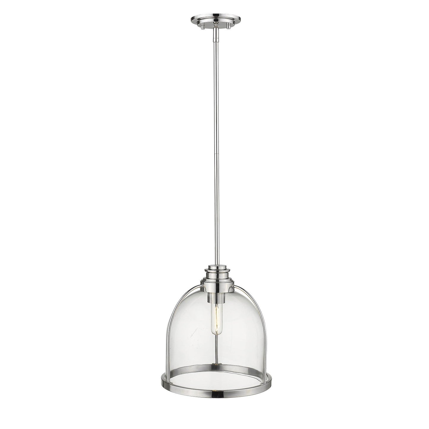 HomeRoots Stanton 1-Light Pendant in Polished Nickel Finish
