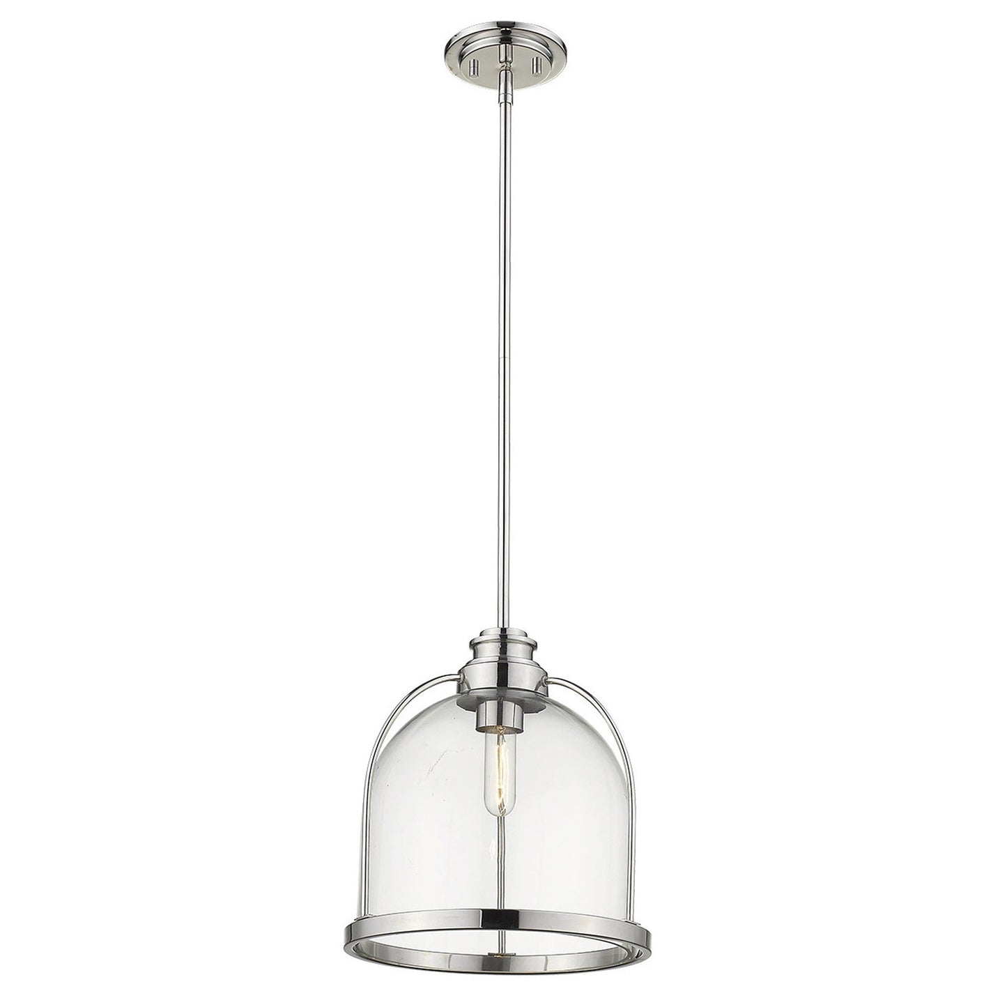 HomeRoots Stanton 1-Light Pendant in Polished Nickel Finish