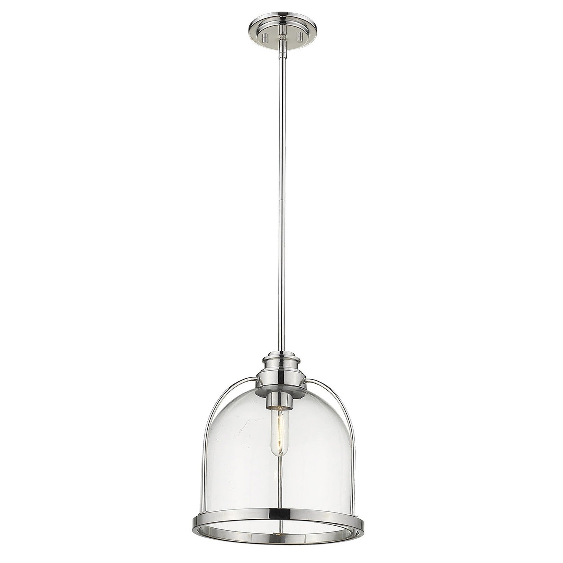 HomeRoots Stanton 1-Light Pendant in Polished Nickel Finish