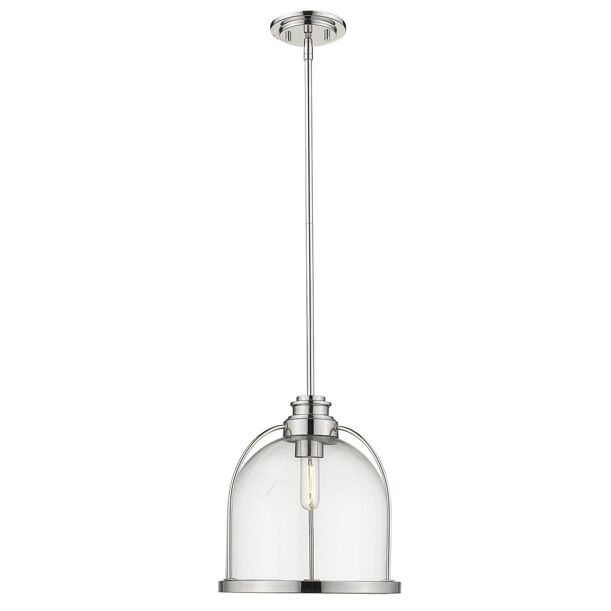 HomeRoots Stanton 1-Light Pendant in Polished Nickel Finish