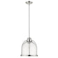 HomeRoots Stanton 1-Light Pendant in Polished Nickel Finish