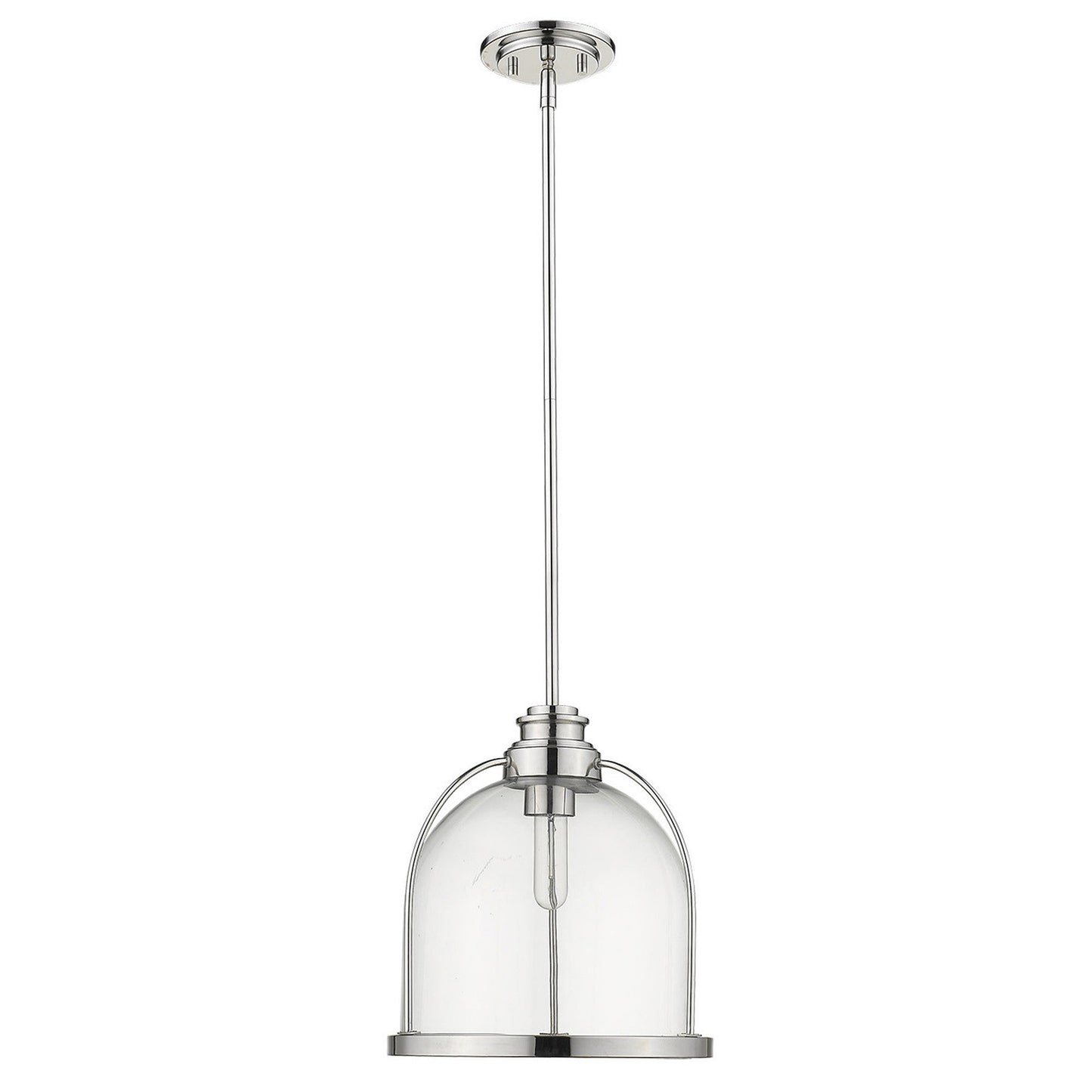 HomeRoots Stanton 1-Light Pendant in Polished Nickel Finish