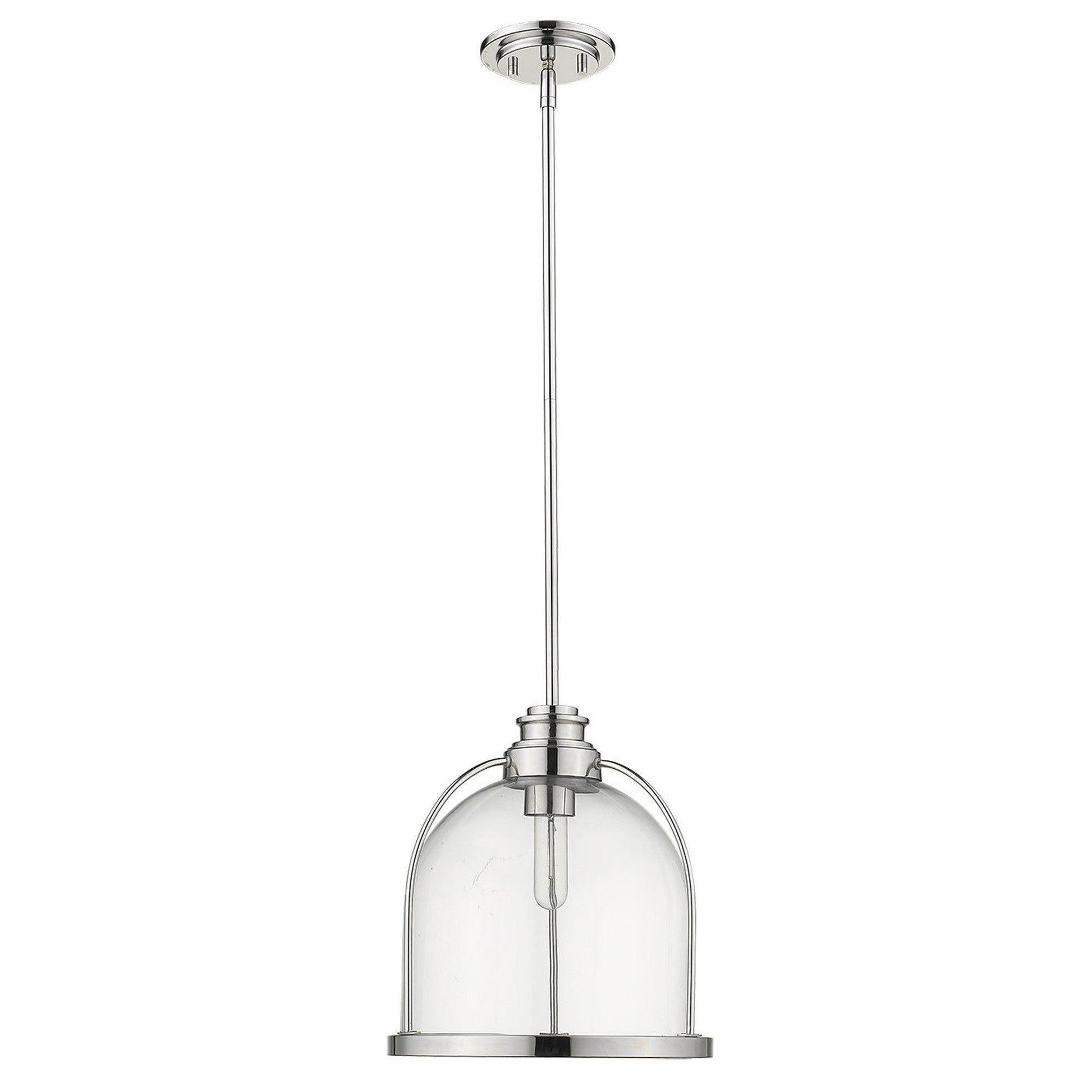 HomeRoots Stanton 1-Light Pendant in Polished Nickel Finish