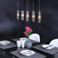 HomeRoots Stark Five Bulb Clear Ceiling Lamp With Stainless Steel Finish