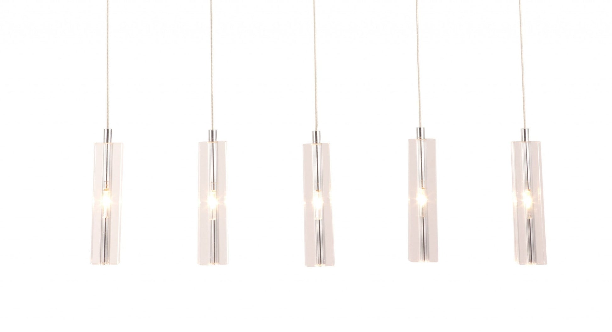 HomeRoots Stark Five Bulb Clear Ceiling Lamp With Stainless Steel Finish