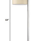 HomeRoots Station 1-Light Floor Lamp With Coarse Ivory Linen Shade and Brushed Nickel Finish