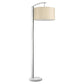 HomeRoots Station 1-Light Floor Lamp With Coarse Ivory Linen Shade and Brushed Nickel Finish