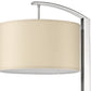 HomeRoots Station 1-Light Floor Lamp With Coarse Ivory Linen Shade and Brushed Nickel Finish