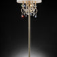 HomeRoots Stunning Floor Lamp With Crystal Accents in Brass Gold Finish