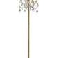HomeRoots Stunning Floor Lamp With Crystal Accents in Brass Gold Finish