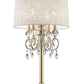 HomeRoots Stunning Table Lamp With Crystal Accents in Brass Gold Finish