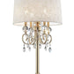 HomeRoots Stunning Table Lamp With Crystal Accents in Brass Gold Finish