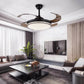 HomeRoots Stylish Chandelier With Retractable Blades in Black Finish