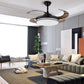 HomeRoots Stylish Chandelier With Retractable Blades in Black Finish