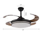 HomeRoots Stylish Chandelier With Retractable Blades in Black Finish