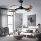 HomeRoots Stylish Chandelier With Retractable Blades in Black Finish