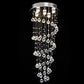 HomeRoots Stylish Spiral Faux Crystal Chandelier With Stainless Steel Finish