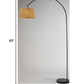 HomeRoots Sweeping Curve Floor Lamp With Black Metal Finish