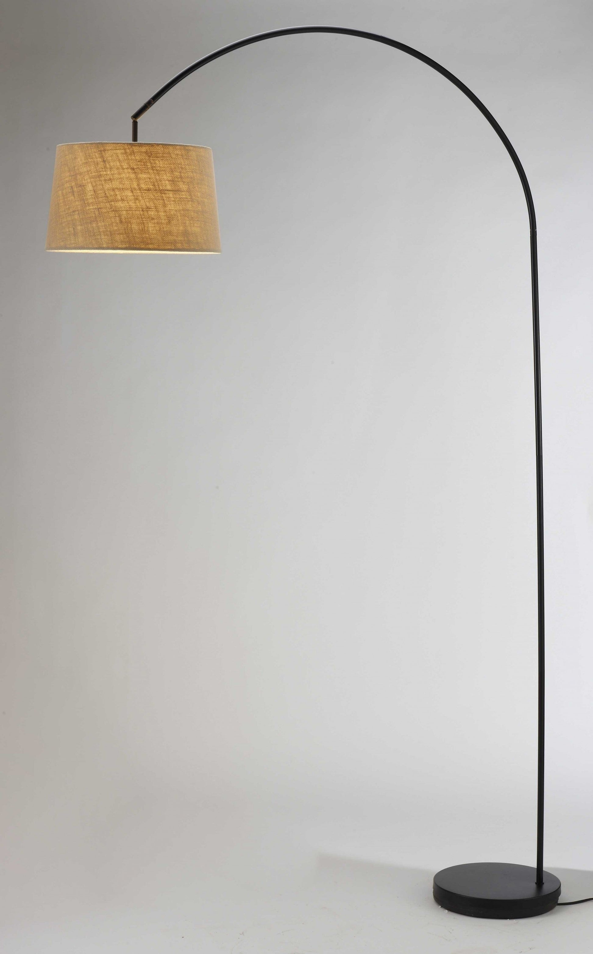 HomeRoots Sweeping Curve Floor Lamp With Black Metal Finish