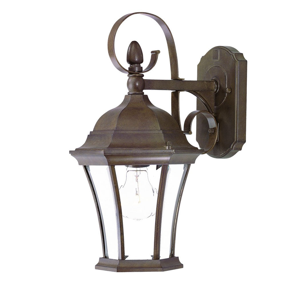 HomeRoots Swing Arm Hanging Lantern Wall Light in Dark Brown Finish