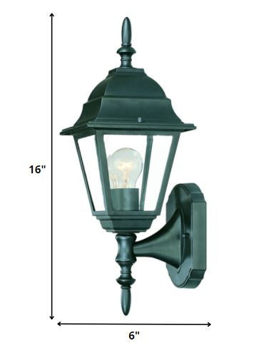 HomeRoots Swing Arm Outdoor Wall Light With Matte Black Finish