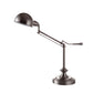 HomeRoots Swing Arm Table Lamp in Silver Metal Finish
