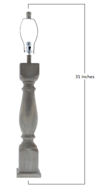HomeRoots Table Lamp Base Only in Washed Brown Finish