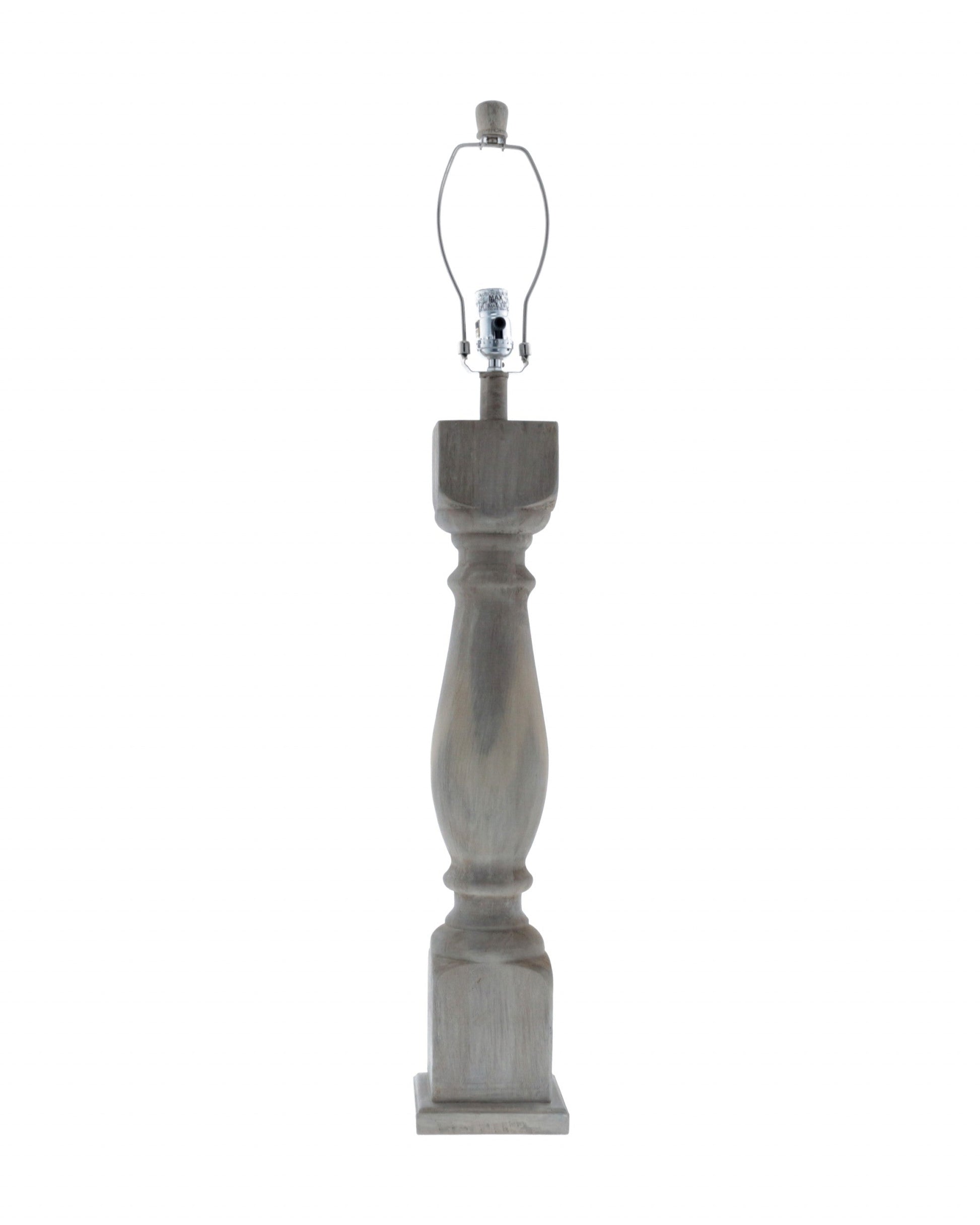 HomeRoots Table Lamp Base Only in Washed Brown Finish