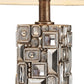 HomeRoots Table Lamp With Abstract Mirror Design in Silver Finish