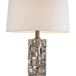 HomeRoots Table Lamp With Abstract Mirror Design in Silver Finish