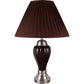 HomeRoots Table Lamp With Brown Shade in Silver and Brown Finish
