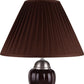 HomeRoots Table Lamp With Brown Shade in Silver and Brown Finish