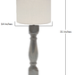 HomeRoots Table Lamp With Ivory Linen Shade in Brown Washed Wood Finish