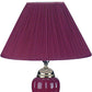 HomeRoots Table Lamp With Magenta Shade in Silver and Magenta Finish