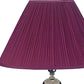 HomeRoots Table Lamp With Magenta Shade in Silver and Magenta Finish