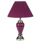 HomeRoots Table Lamp With Magenta Shade in Silver and Magenta Finish