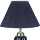HomeRoots Table Lamp With Navy Blue Shade in Gold and Black Finish