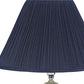HomeRoots Table Lamp With Navy Blue Shade in Gold and Black Finish
