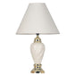 HomeRoots Table Lamp With White Shade in Gold and Ivory Finish