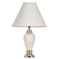 HomeRoots Table Lamp With White Shade in Gold and Ivory Finish