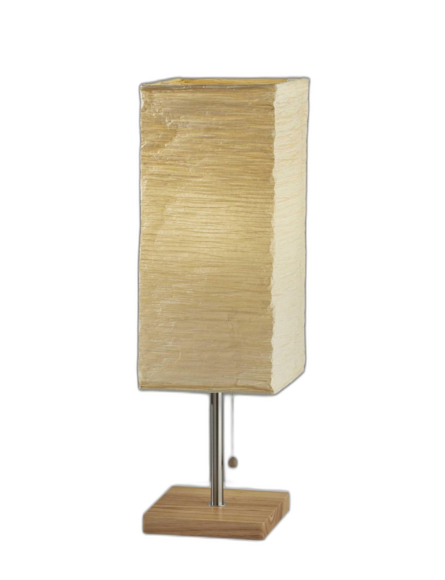 HomeRoots Table Lamp With Wildside Paper Shade in Natural Rubber Wood Finish