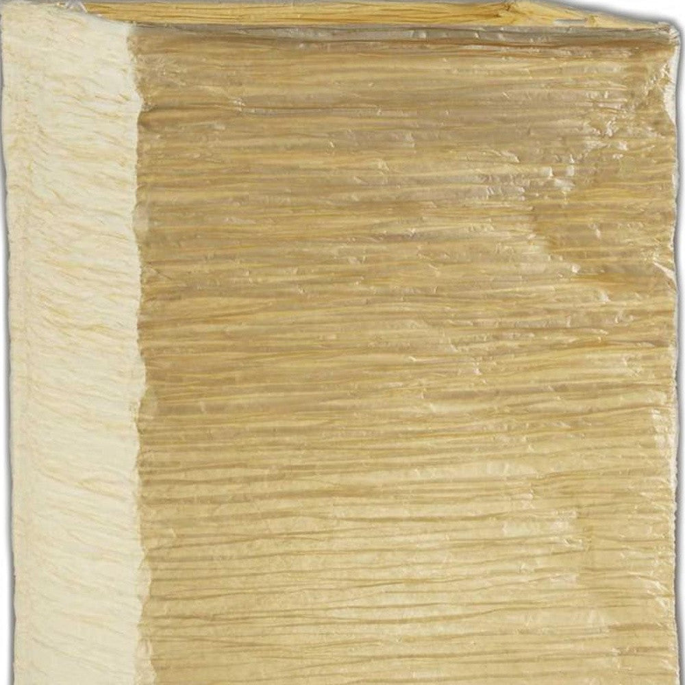 HomeRoots Table Lamp With Wildside Paper Shade in Natural Rubber Wood Finish