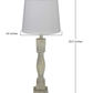 HomeRoots Table Lamp in Distressed Washed Wood Finish With Crisp White Shade