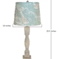 HomeRoots Table Lamp in Distressed Washed Wood Finish With Sail Away Printed Shade