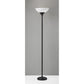 HomeRoots Tailored Torchiere With Bright Illumination and Black Metal Finish