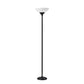 HomeRoots Tailored Torchiere With Bright Illumination and Black Metal Finish